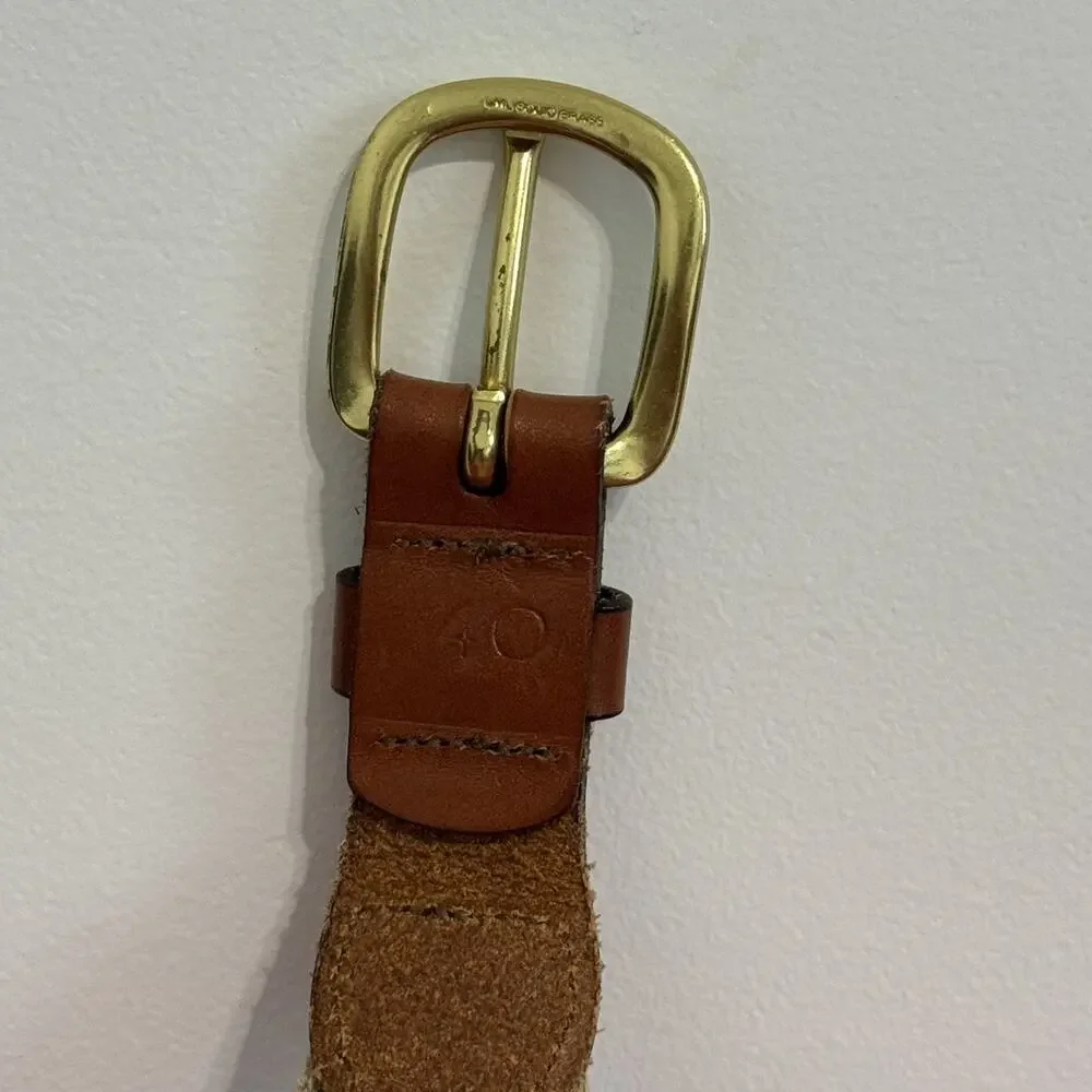 Men’s Golf Belt Size 40 Leather Man LTD Brass Buckle Pointer Dogs NY Made In USA